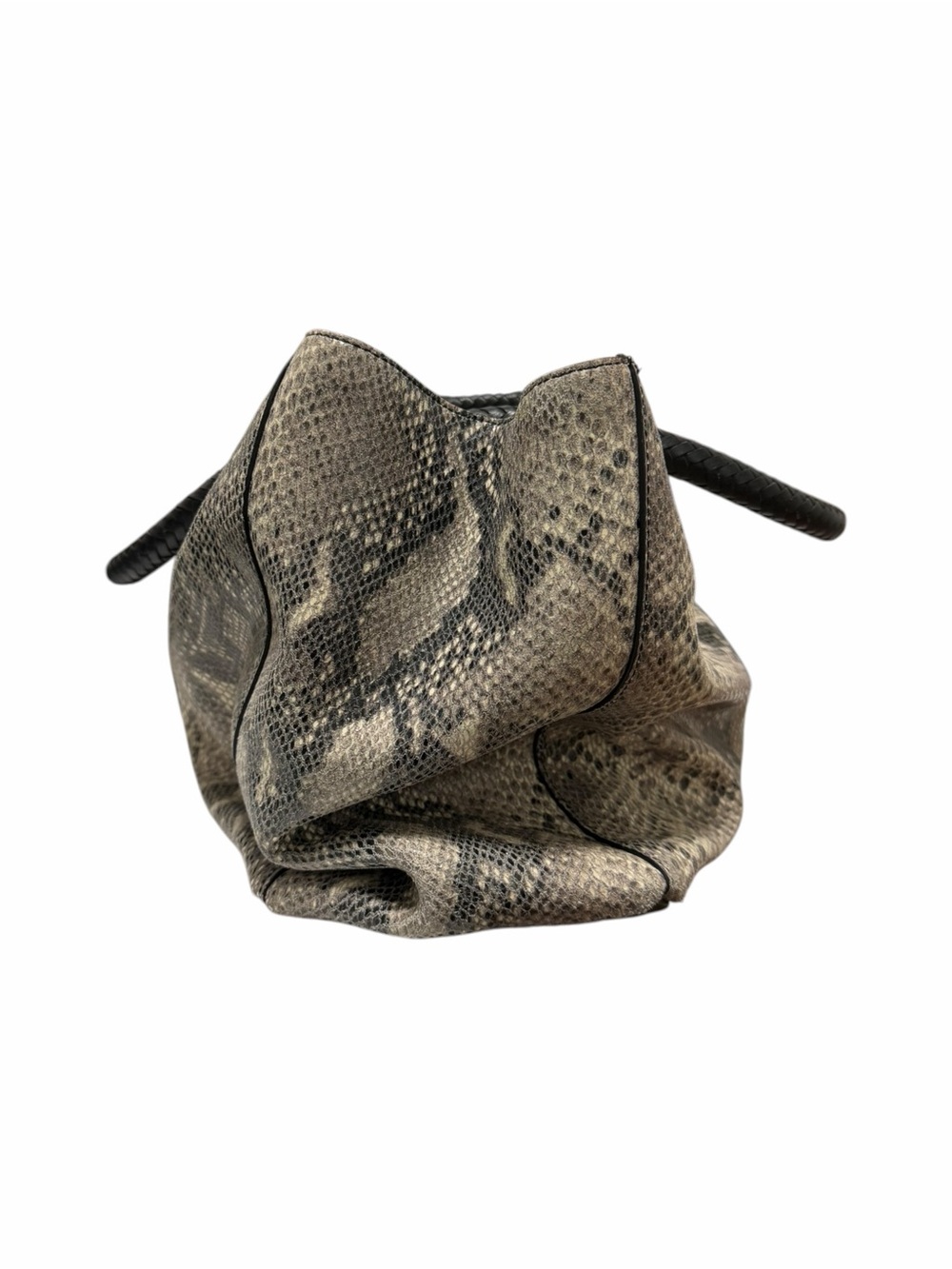 Cole Haan Taupe/Charcoal Reptile Leather Shoulder Handbag - Picture 4 of 10
